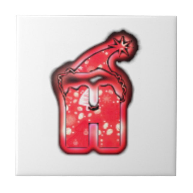 Modern Santa Hat Collection. Ceramic Tile (Front)