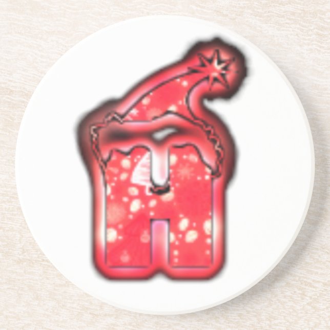 Modern Santa Hat Collection. Drink Coaster (Front)