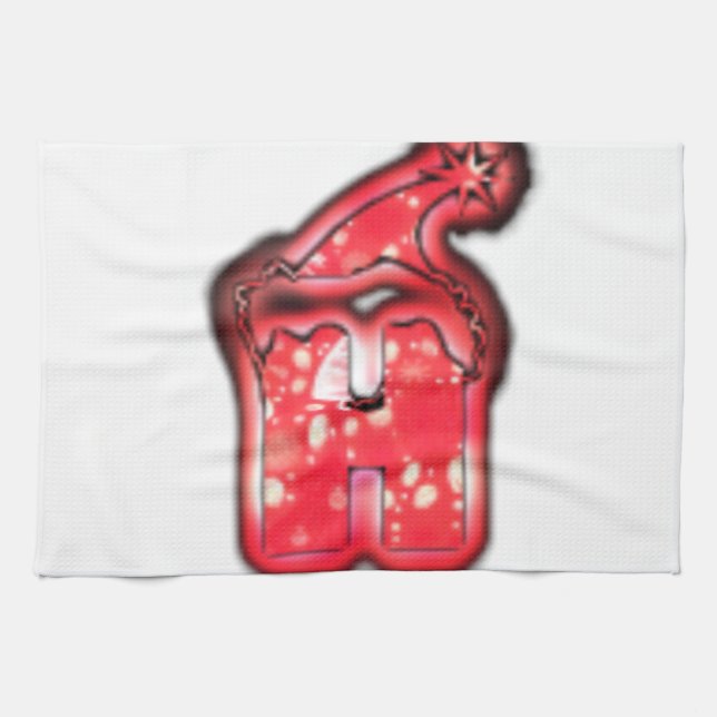 Modern Santa Hat Collection. Kitchen Towel (Horizontal)