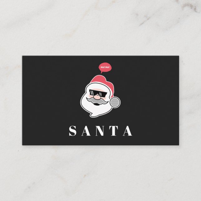 Modern Santa Minimalist Cool Fun Whimsical Trendy Business Card (Front)