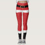 Modern Santa Mrs Claus Costume Cute Fun Christmas Leggings
