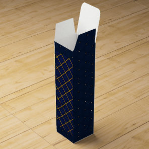 Modern Sapphire Collection Dark Indigo and Gold Wine Box
