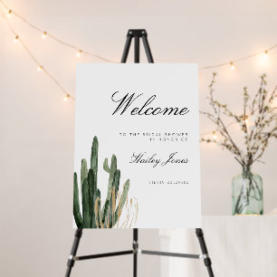 Modern Saquaro Cactus Bridal Shower Welcome Sign
