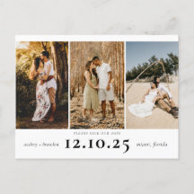 Modern Save the Date 3 Photo Collage