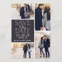 Modern Save The Date 4-Photo Collage