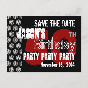 Modern Save the Date 50th Birthday Party R203 Announcement Postcard