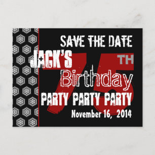 Modern Save the Date 75th Birthday Party R202 Announcement Postcard