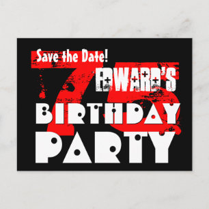 Modern Save the Date 75th Birthday Party V21 Announcement Postcard