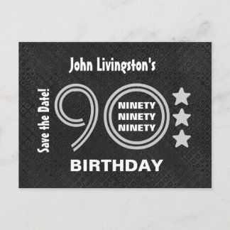 Modern Save the Date 90th Birthday Party V90F Announcement Postcard