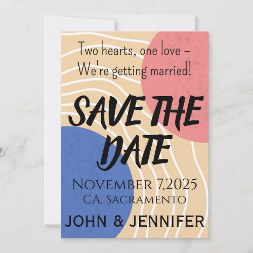 Modern Save The Date Abstract Wedding Invitation