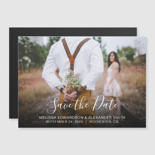 Modern Save the Date announcement photo magnet