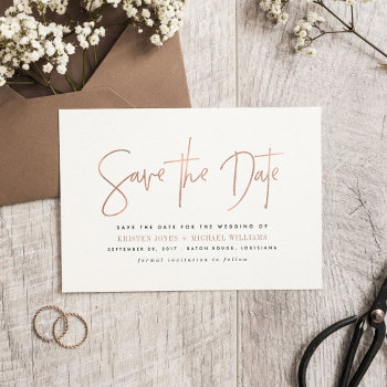 Modern Save The Date Announcements by fancypaperie at Zazzle