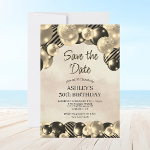 Modern Save the Date Balloons 30th Birthday Invitation