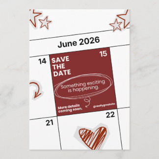 Modern Save The Date Card | Minimalist Wedding 