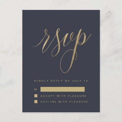 Modern Save The Date Card With Golden Text Announcement Postcard