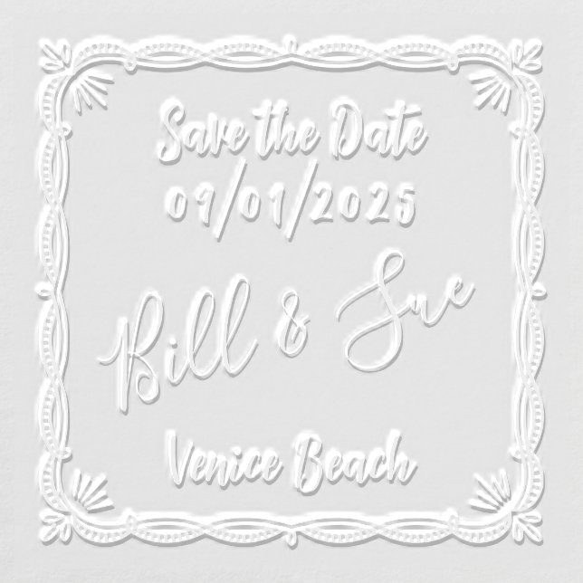 Modern Save the Date – Custom Names, Date & Place Embosser (Design)