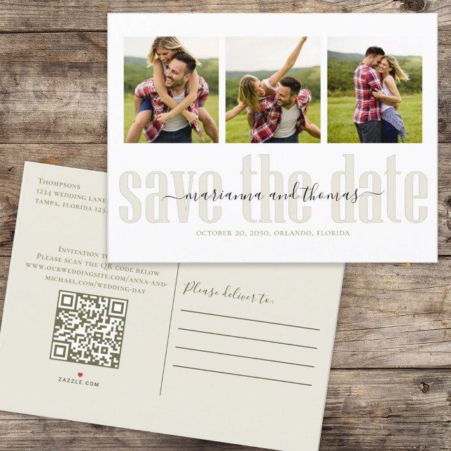 Modern Save the Date Custom Photo Wedding  Announcement Postcard (Creator Uploaded)