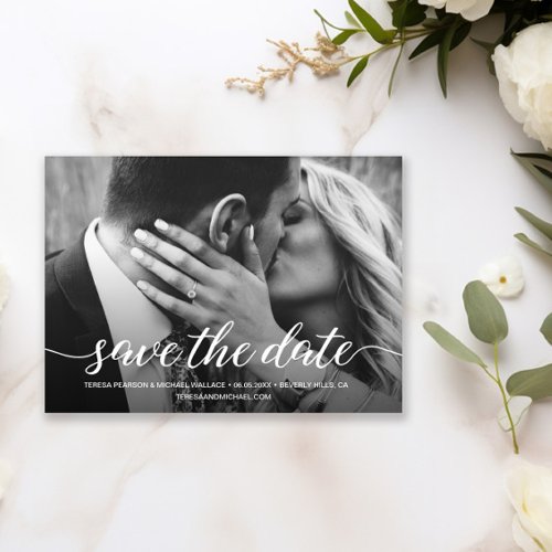 Modern Save The Date Engagement Photo