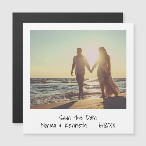 Modern Save the Date Instant Photo Wedding Magnetic Invitation