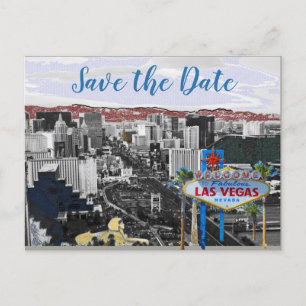 Modern Save the Date Las Vegas Wedding Announcement Postcard