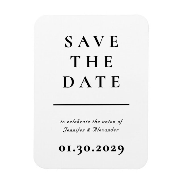 Modern Save the Date Magnet (Vertical)