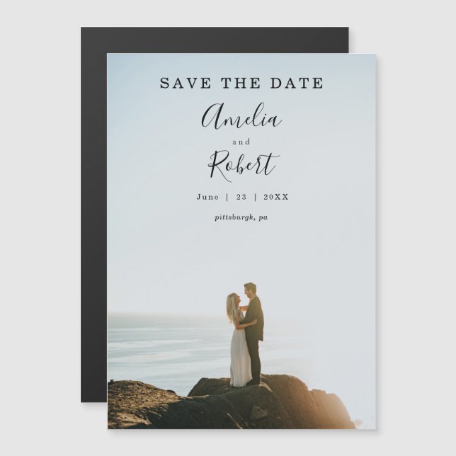 Modern Save the Date Magnetic Invitation (Front/Back)