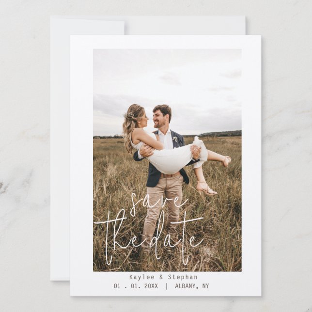 Modern Save the Date - Minimalist Photo Design (Front)