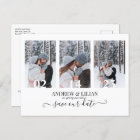 Modern Save the Date Monogram Photo Collage Simple