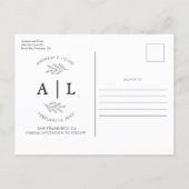 Modern Save the Date Monogram Photo Collage Simple Postcard (Back)