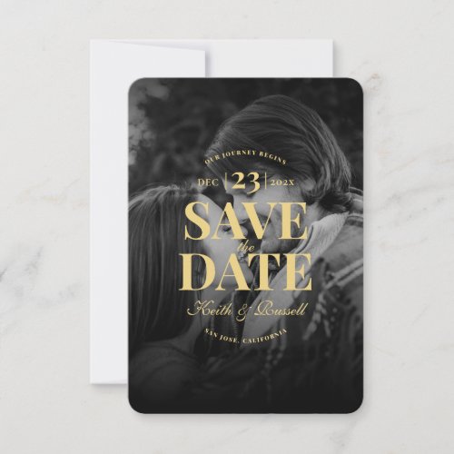 Modern Save the Date Monogram QR Wedding  Invitation