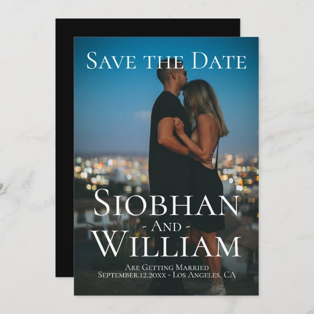 Modern Save The Date Personalized Photo Invitation (Front/Back)
