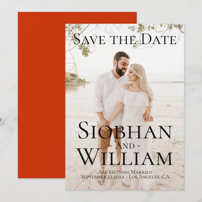Modern Save The Date Personalized Photo Invitation (Front/Back)