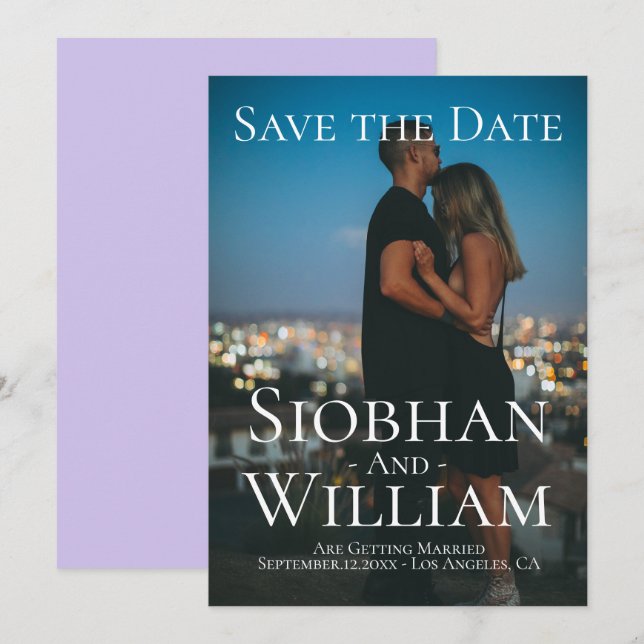 Modern Save The Date Personalized Photo Invitation (Front/Back)