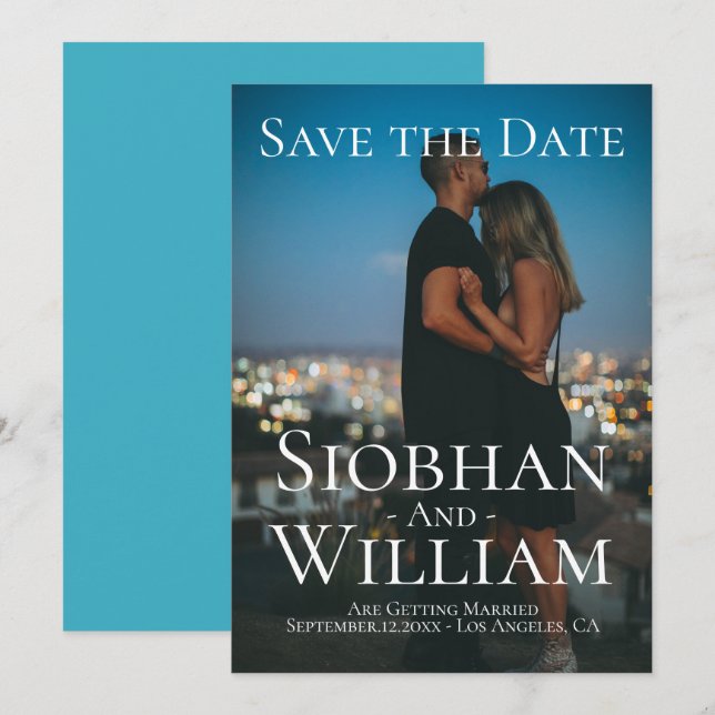 Modern Save The Date Personalized Photo Invitation (Front/Back)