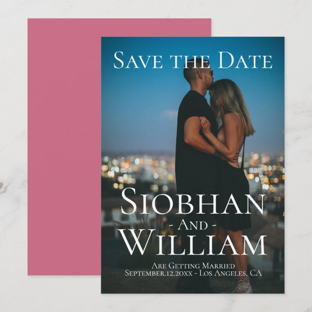 Modern Save The Date Personalized Photo Invitation (Front/Back)