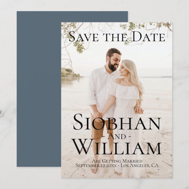 Modern Save The Date Personalized Photo Invitation (Front/Back)