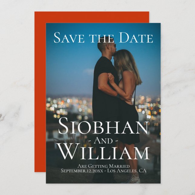 Modern Save The Date Personalized Photo Invitation (Front/Back)