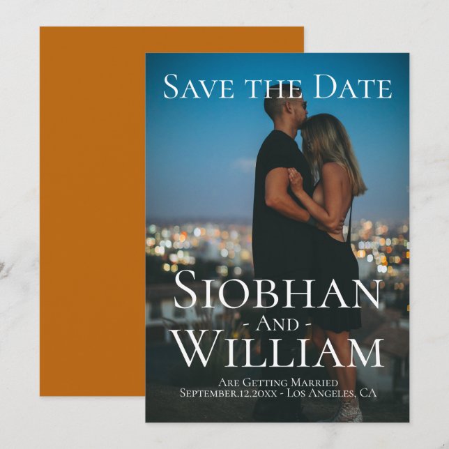 Modern Save The Date Personalized Photo Invitation (Front/Back)