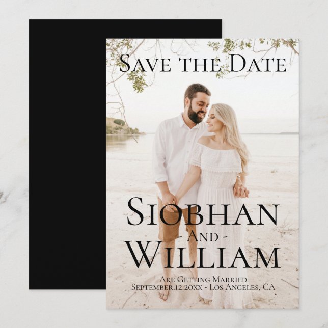 Modern Save The Date Personalized Photo Invitation (Front/Back)