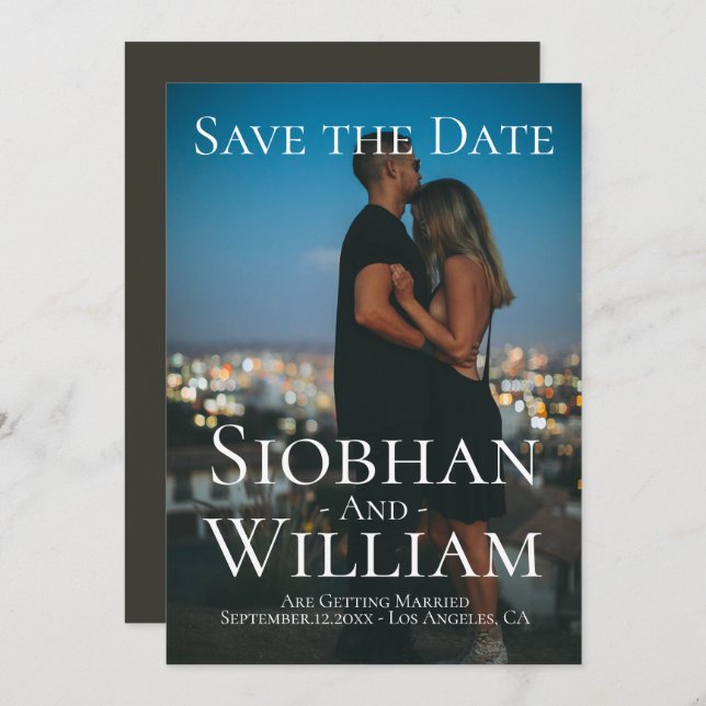 Modern Save The Date Personalized Photo Invitation (Front/Back)