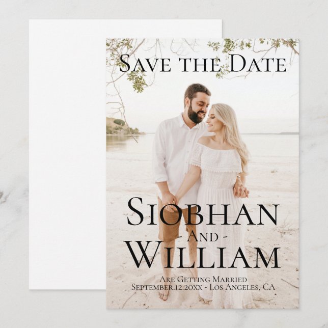Modern Save The Date Personalized Photo Invitation (Front/Back)