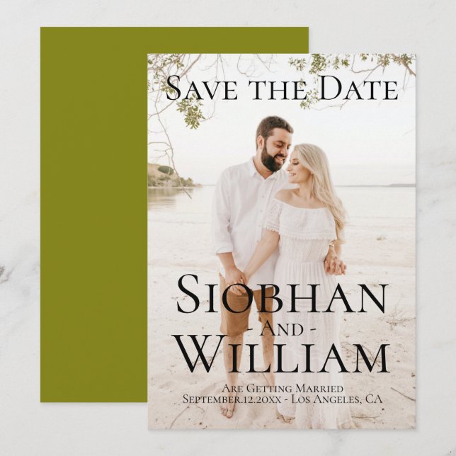 Modern Save The Date Personalized Photo Invitation (Front/Back)