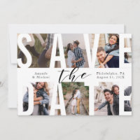 Modern Save the Date Photo Collage
