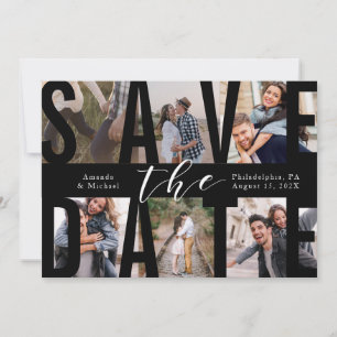 Modern Save the Date Photo Collage Invitation