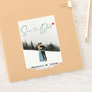 Modern Save the Date Photo Personalized Sticker