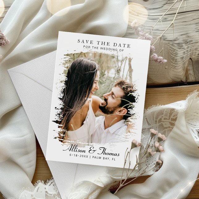 Modern Save the Date Photo QR Code Wedding Invitation (Announce your big day with our stunning save-the-date, featuring a QR code for easy details access!)
