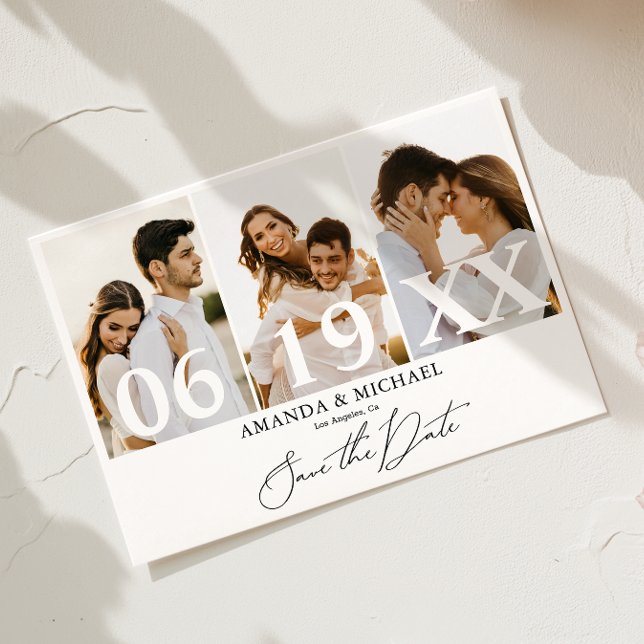 Modern Save the Date Photo Wedding Invitation (Cherish the moment and announce your day with our captivating photo Save the Date invitation.
)