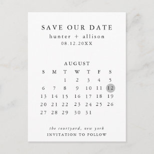 Calendar Save The Date Postcards No Minimum Quantity Zazzle