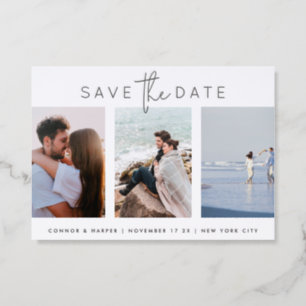 Modern Save The Date QR Code Wedding Save The Date Letterpress Photo Cards
