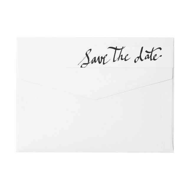 Modern Save The Date Simple Script Typography Wrap Around Label (Back)